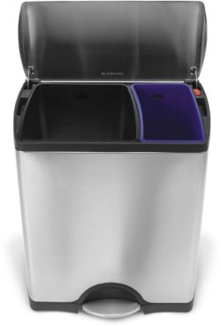 simplehuman - 46L Fingerprint Proof Rectangular Recycle Bin